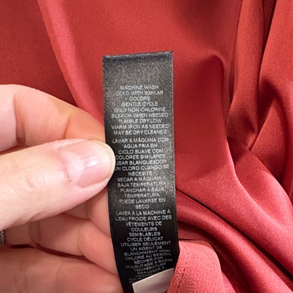 Elegant Burnished Red Satin Sleeveless Top with Strap Stitching - Picture 6 of 6